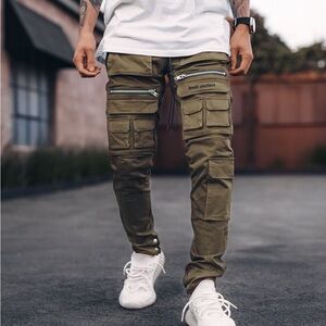 Hood Couture Olive Army Green Khaki Utility Cargo Pants V3 Size XL